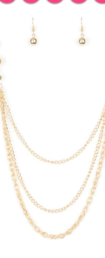 Gold necklace set with free matching earrings